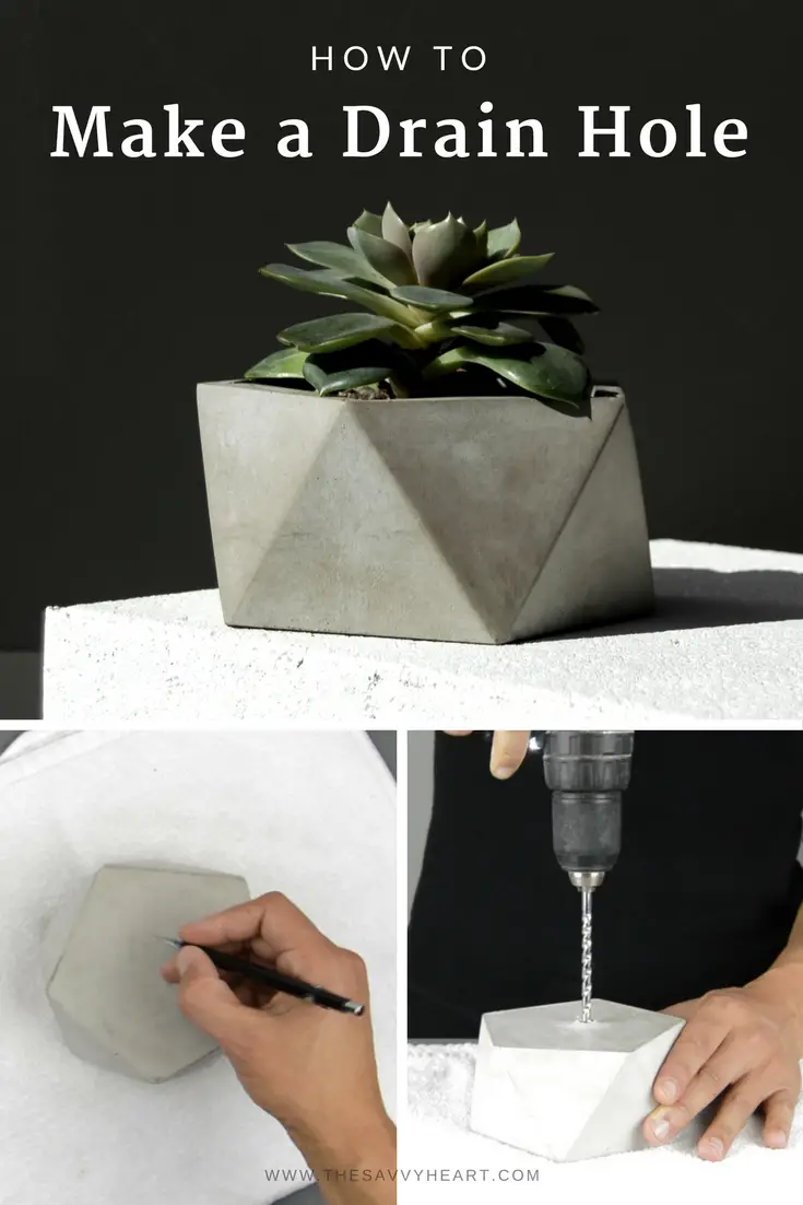 How To Make A Drainage Hole In A Concrete Planter The Savvy Heart Interior Design Decor And Diy