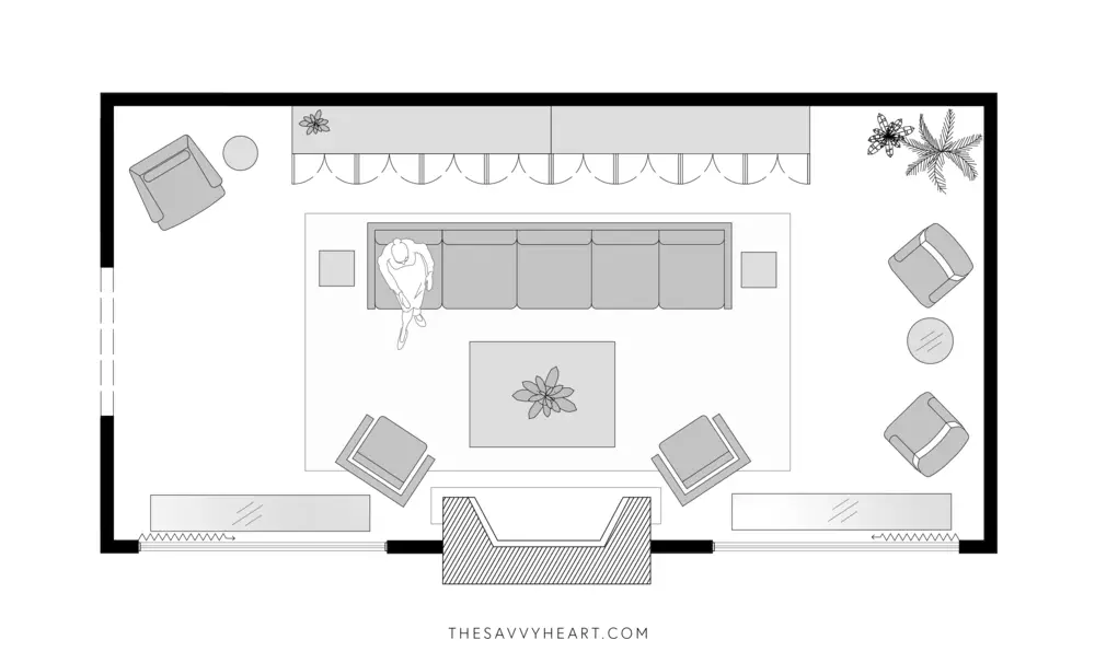 sample living room furniture floor plan