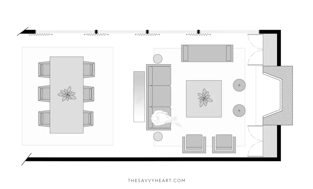 Large Open Living Room Floor Plan Dimensions