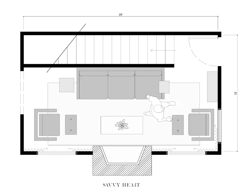 Narrow Living Room Floor Plan and layout ideas