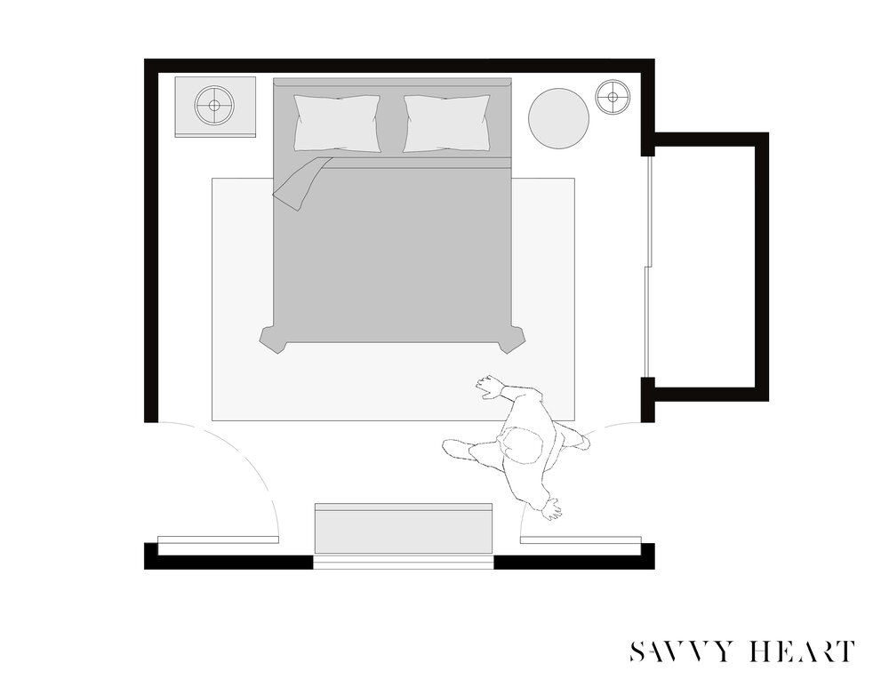 12 Bedroom Floor Plans Www Resnooze Com   12 X 12 Square Bedroom Floor Plan Layout Idea With Two Doorways And Closet By The Savvy Heart 