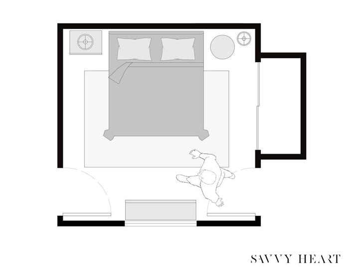 5 Layout Ideas For A 12 X Square Bedroom W Floor Plans The Savvy Heart ...