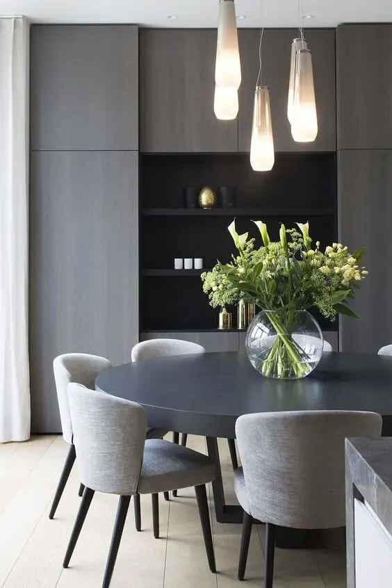 modern style dining table and chairs