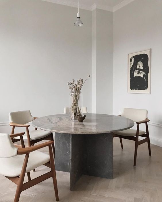Contemporary Round Dining Table, Round Modern Dining Tables