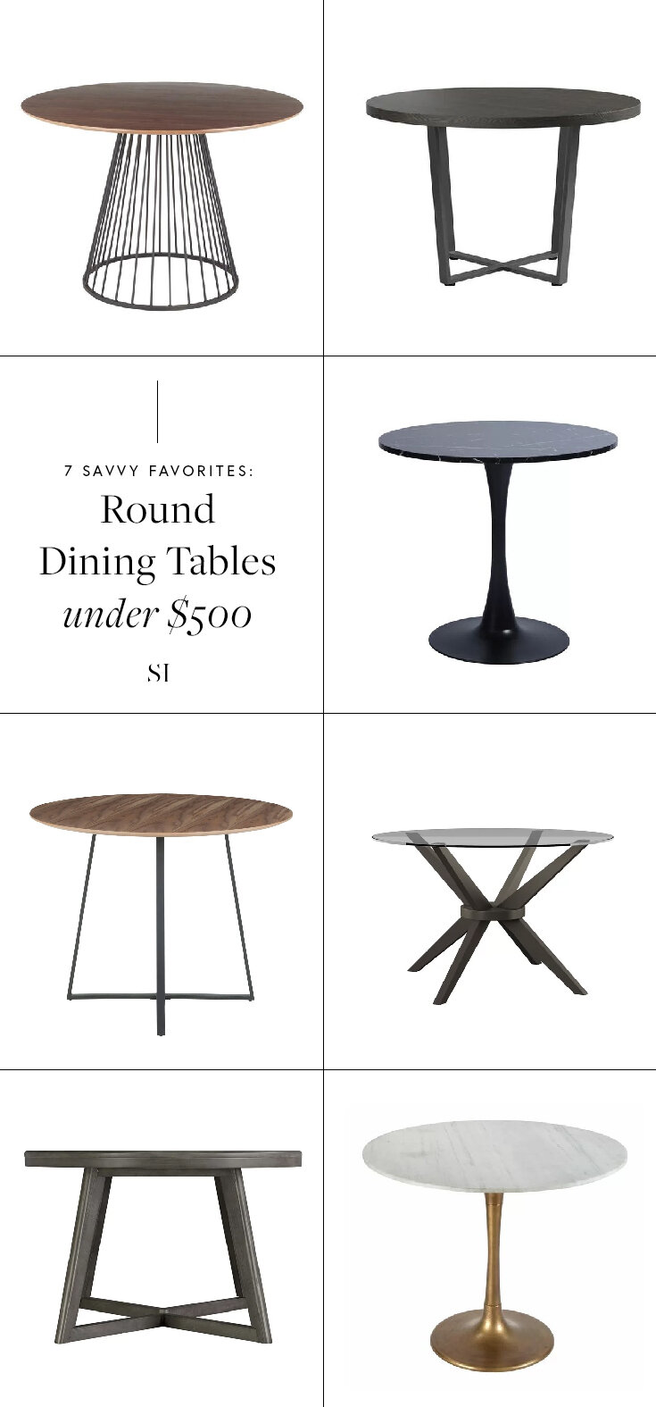 Savvy Favorites Contemporary & Modern Round Dining Room Tables The
