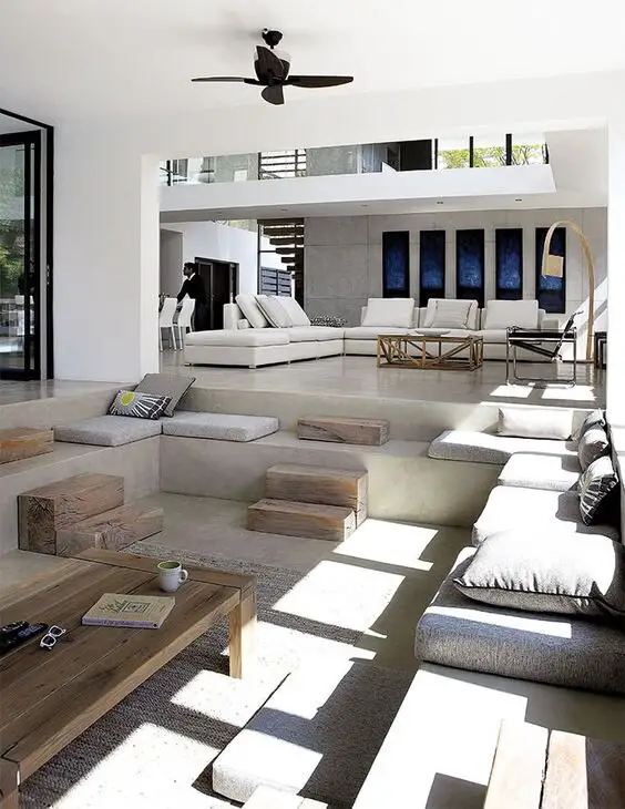 Modern sunken seating area in a living room - top interior design trends- the savvy heart blog.jpg