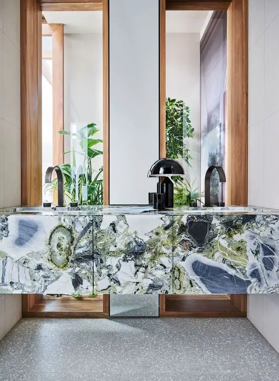 5 Modern Bathrooms with a Slab Marble Floating Vanity - Interior design inspiration and blog.jpg
