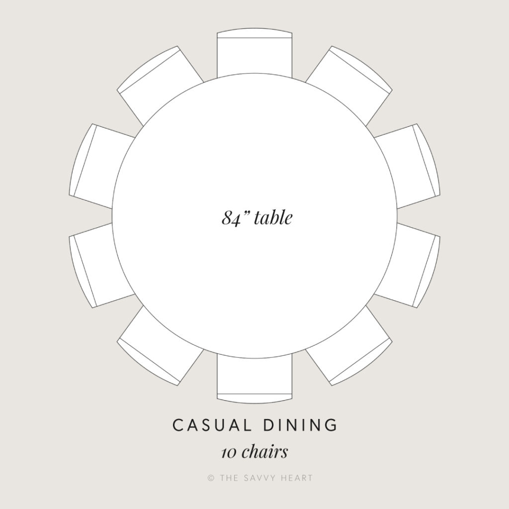 Seating Capacity Guide For Round Dining, 8 10 Person Round Dining Table