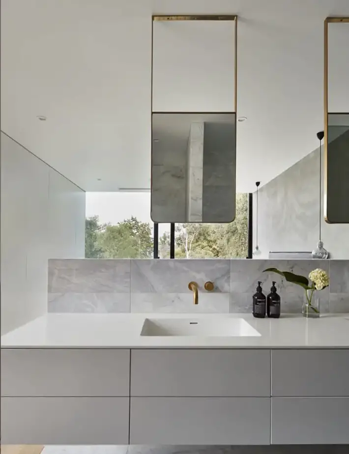 8 Bathrooms That Prove Why A Window, Ceiling Hung Bathroom Mirrors