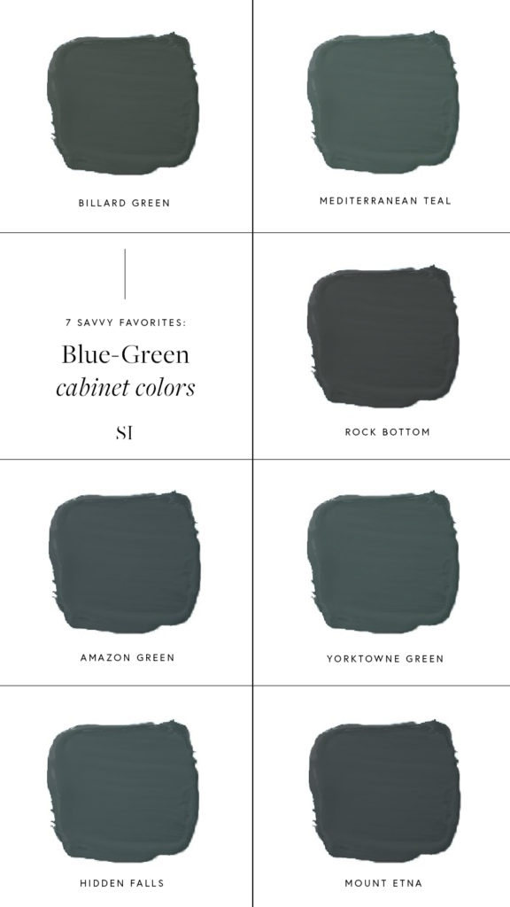 The 7 Best Blue-Green Paint Colors For Kitchen Cabinets + Examples ...