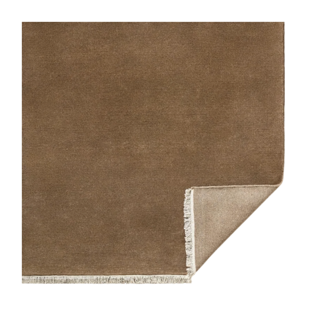 khaki caramel wool area rug - solid beige wool rug