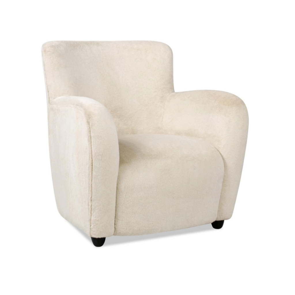 cream teddy faux shearling armchair