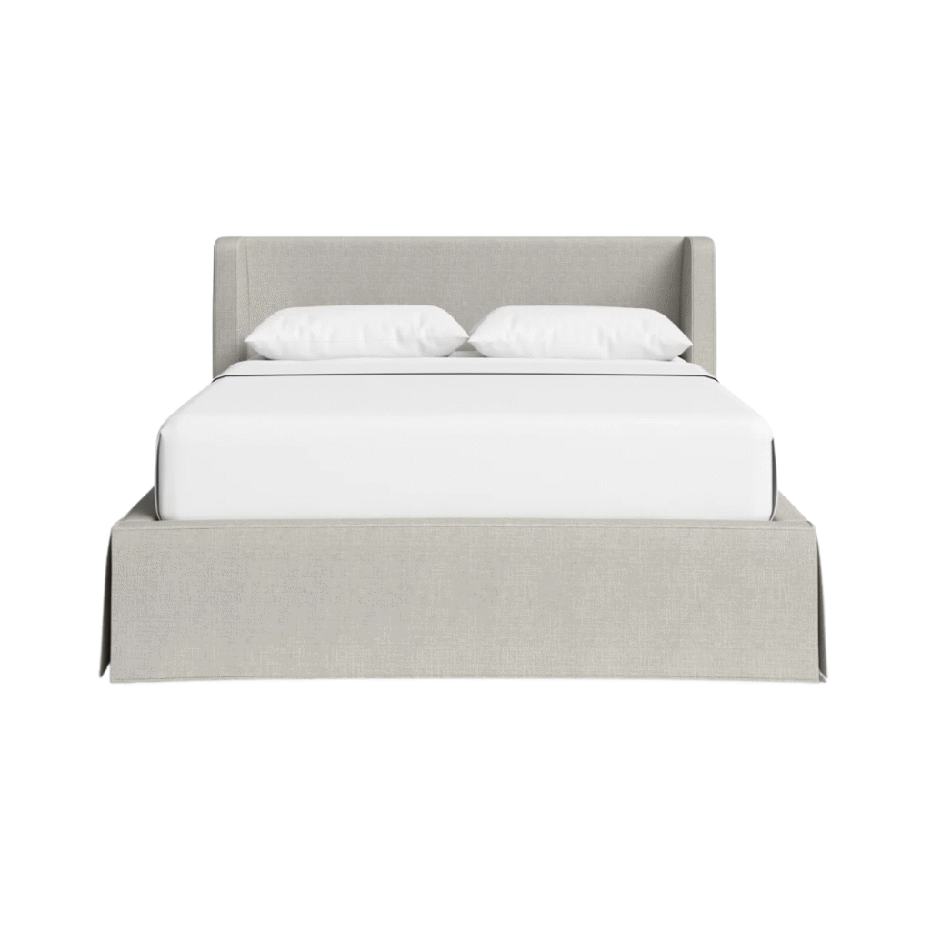 platform bed- upholstered with skirt bottom