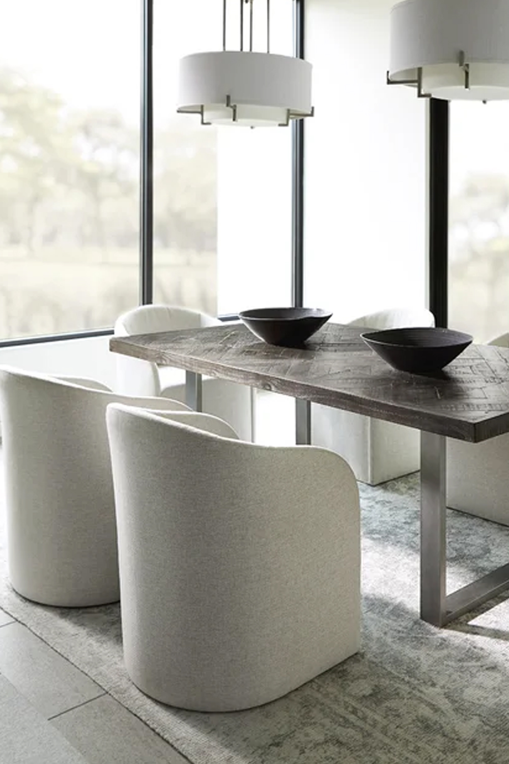 21 Upholstered Dining Room Chairs with Rolling Casters & Wheels